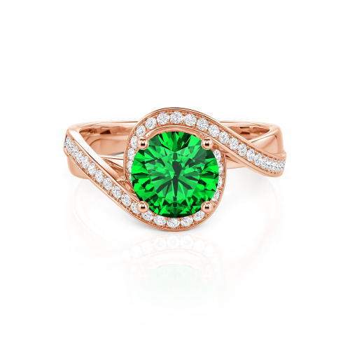 Jeulia Twist Halo Round Cut Ring