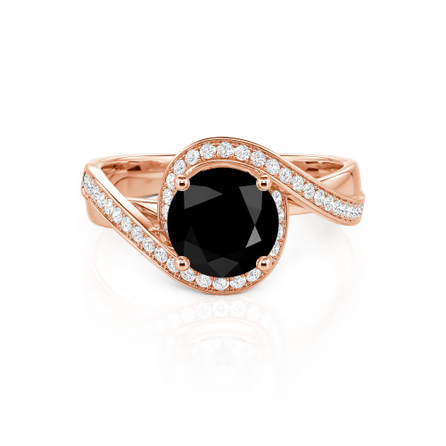 Jeulia Twist Halo Round Cut Ring
