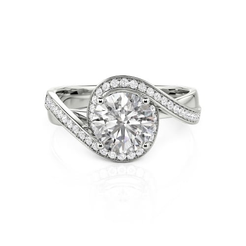 Jeulia Twist Halo Round Cut Ring