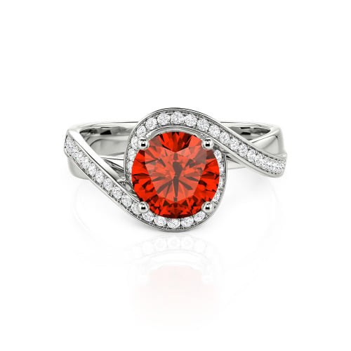 Jeulia Twist Halo Round Cut Ring