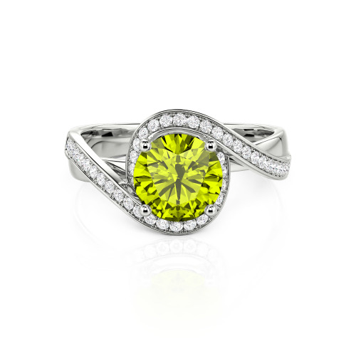 Jeulia Twist Halo Round Cut Ring