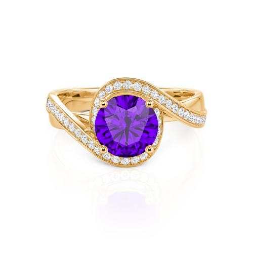 Jeulia Twist Halo Round Cut Ring