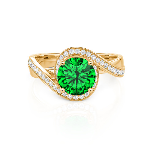 Jeulia Twist Halo Round Cut Ring