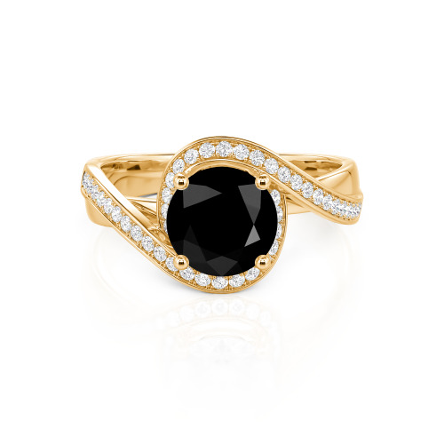 Jeulia Twist Halo Round Cut Ring