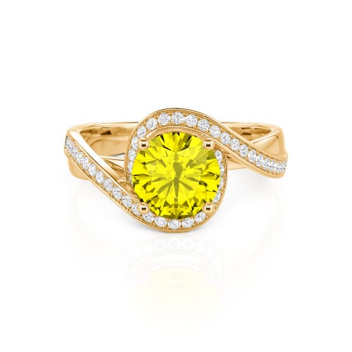 Jeulia Twist Halo Round Cut Ring