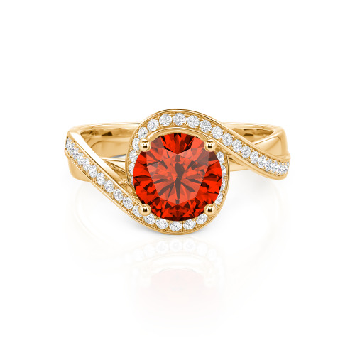Jeulia Twist Halo Round Cut Ring