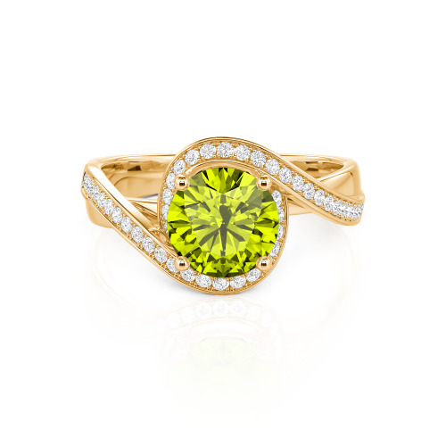 Jeulia Twist Halo Round Cut Ring