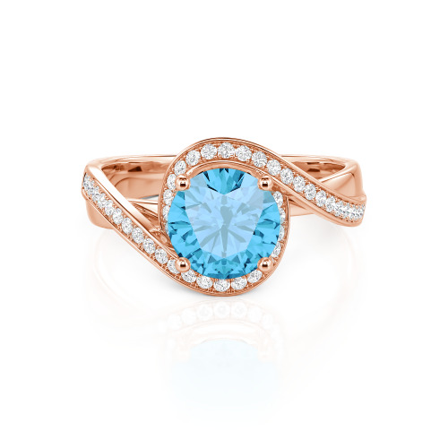 Jeulia Twist Halo Round Cut Ring