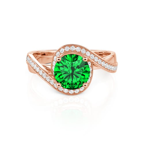 Jeulia Twist Halo Round Cut Ring