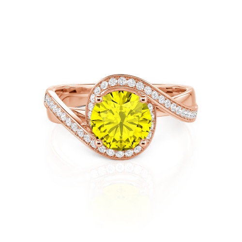 Jeulia Twist Halo Round Cut Ring