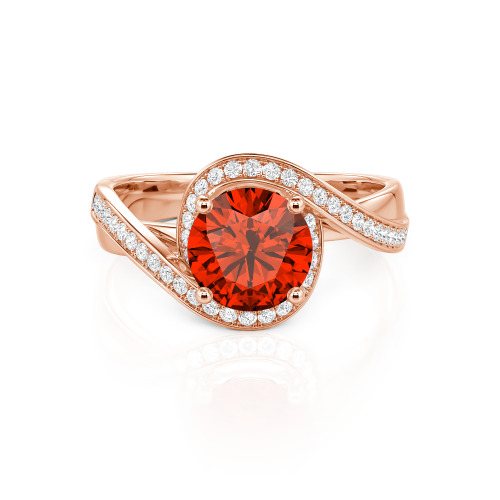 Jeulia Twist Halo Round Cut Ring