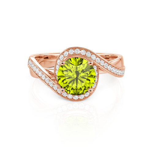 Jeulia Twist Halo Round Cut Ring