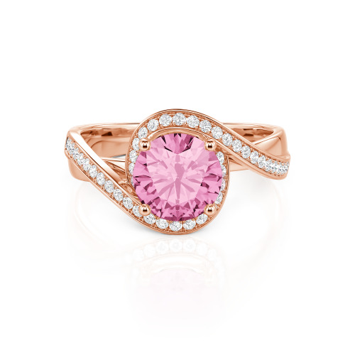 Jeulia Twist Halo Round Cut Ring