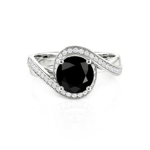 Jeulia Twist Halo Round Cut Ring