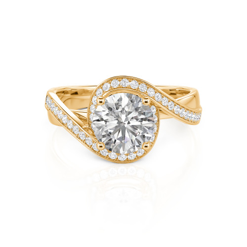 Jeulia Twist Halo Round Cut Ring
