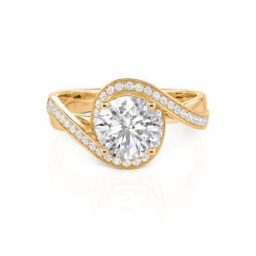 Jeulia Twist Halo Round Cut Ring