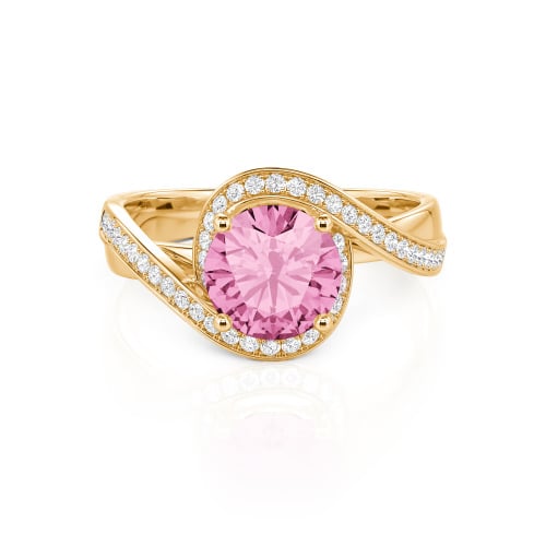 Jeulia Twist Halo Round Cut Ring