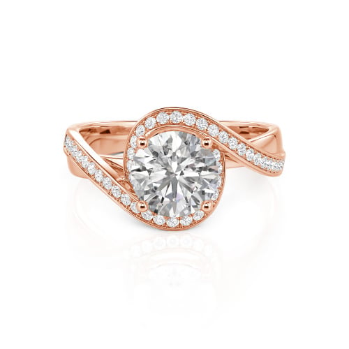 Jeulia Twist Halo Round Cut Ring