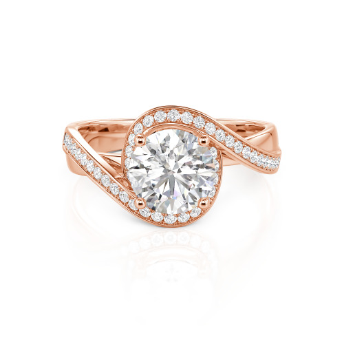 Jeulia Twist Halo Round Cut Ring