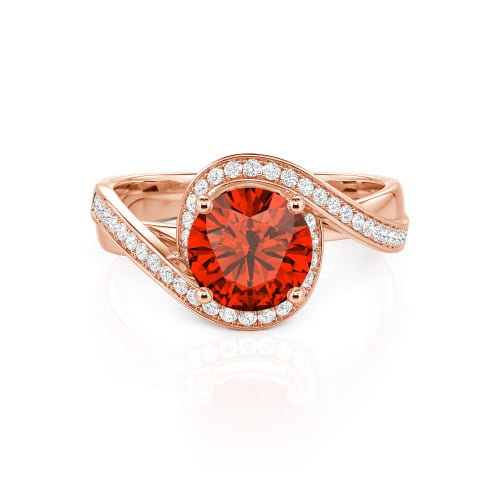 Jeulia Twist Halo Round Cut Ring