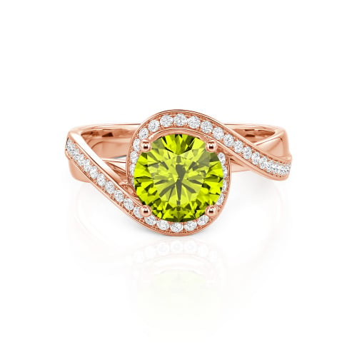 Jeulia Twist Halo Round Cut Ring
