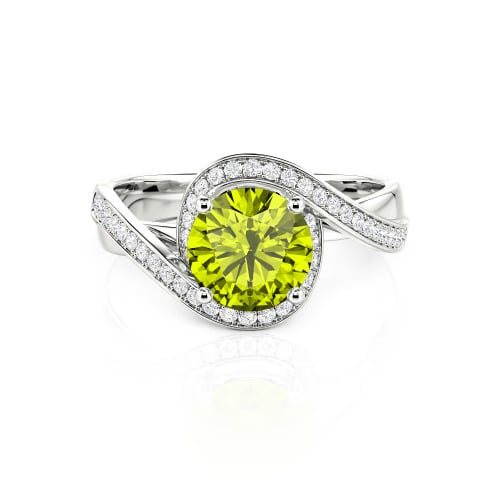 Jeulia Twist Halo Round Cut Ring
