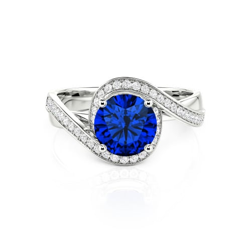 Jeulia Twist Halo Round Cut Ring