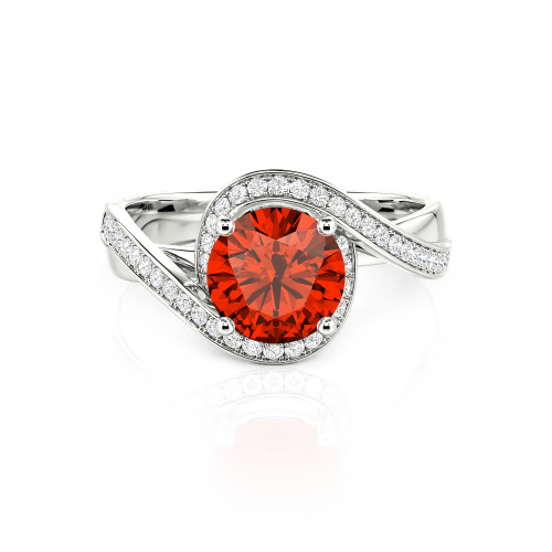 Jeulia Twist Halo Round Cut Ring