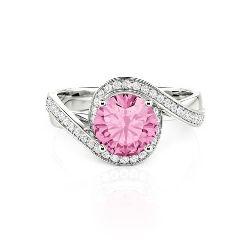 Jeulia Twist Halo Round Cut Ring