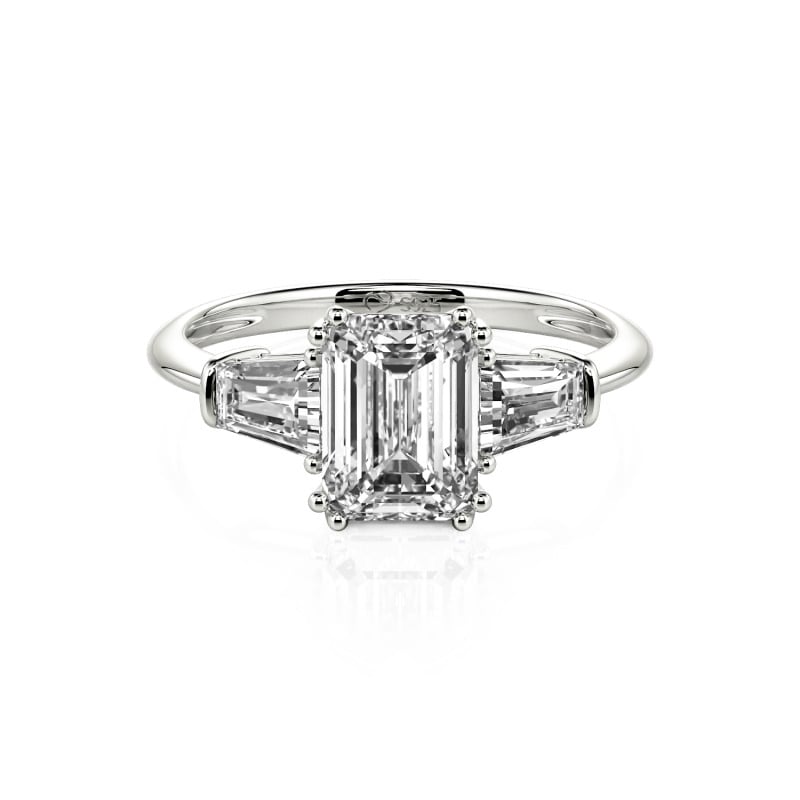 Jeulia Drei Stein Smaragd Schliff Sterling Silber Ring