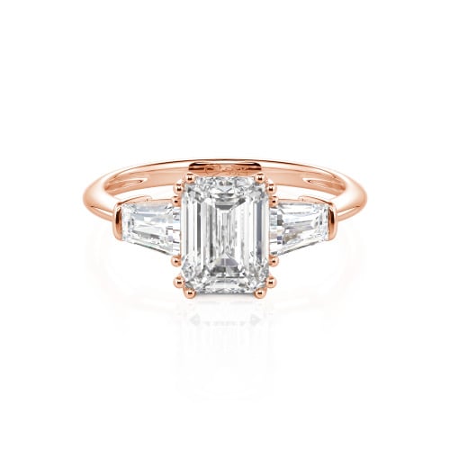Jeulia Three Stone Emerald Cut Ring