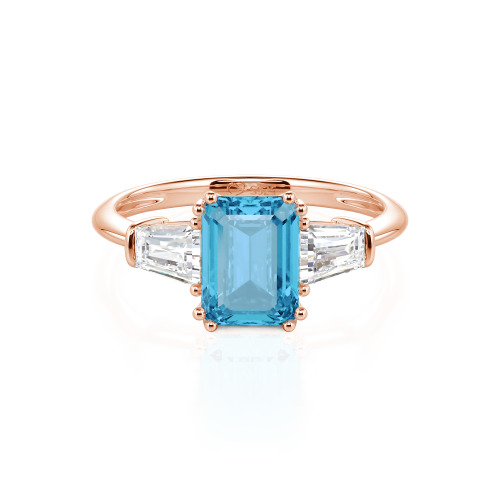 Jeulia Three Stone Emerald Cut Ring