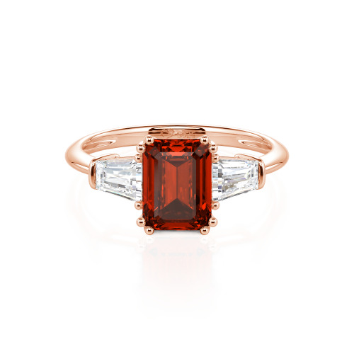 Jeulia Three Stone Emerald Cut Ring