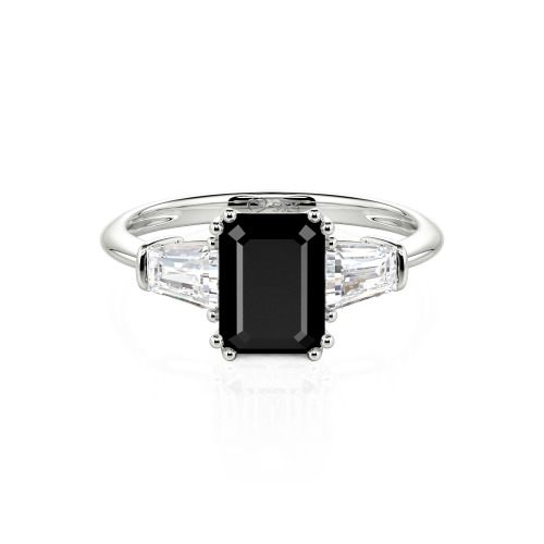 Jeulia Three Stone Emerald Cut Ring