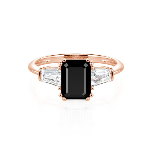 Jeulia Three Stone Emerald Cut Ring