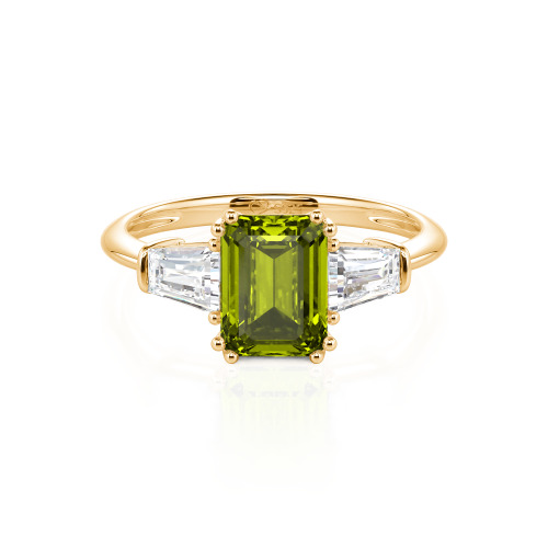 Jeulia Three Stone Emerald Cut Ring