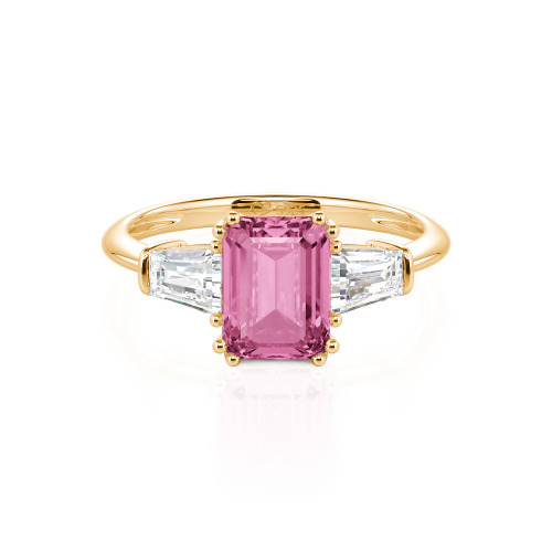 Jeulia Three Stone Emerald Cut Ring