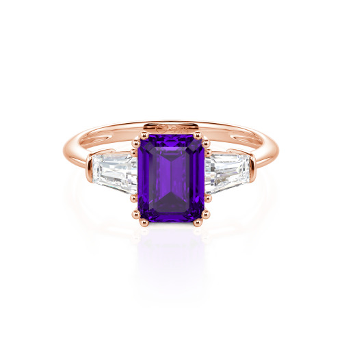 Jeulia Three Stone Emerald Cut Ring