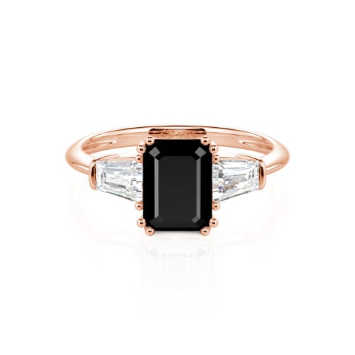 Jeulia Three Stone Emerald Cut Ring