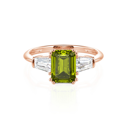 Jeulia Three Stone Emerald Cut Ring