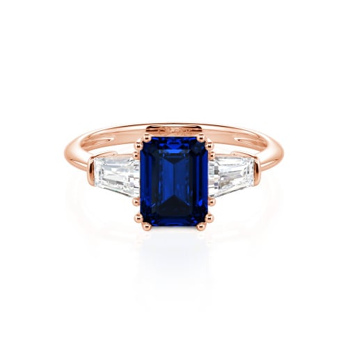 Jeulia Three Stone Emerald Cut Ring