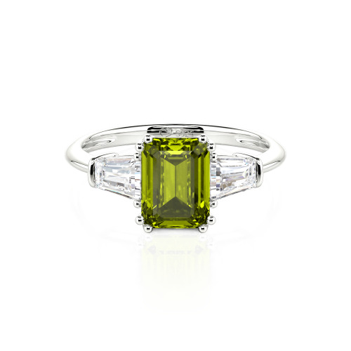 Jeulia Three Stone Emerald Cut Ring
