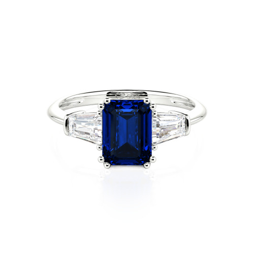 Jeulia Three Stone Emerald Cut Ring