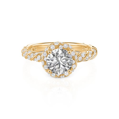Jeulia Floral Halo Round Cut Ring
