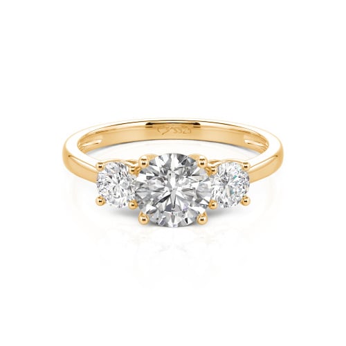 Jeulia Three Stone Round Cut Sterling Silver Ring