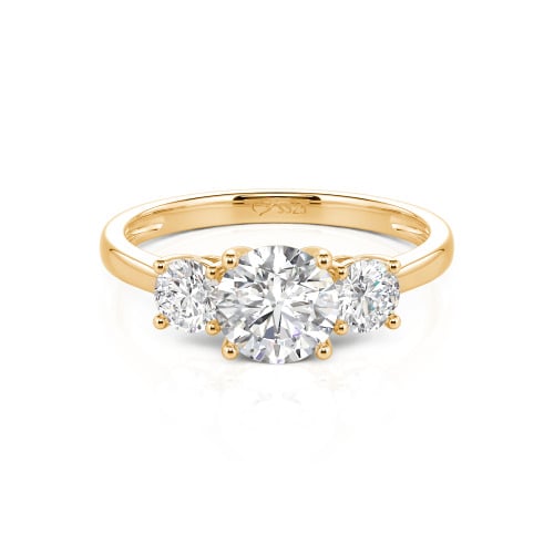 Jeulia Three Stone Round Cut Sterling Silver Ring