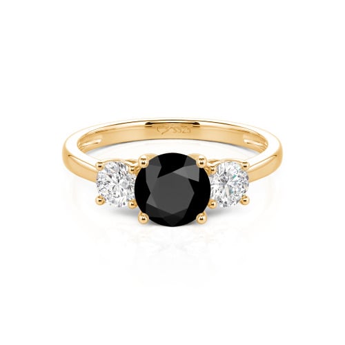 Jeulia Three Stone Round Cut Sterling Silver Ring