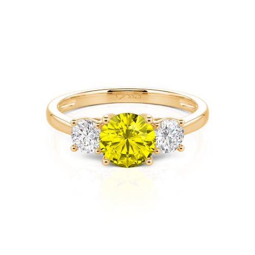 Jeulia Three Stone Round Cut Sterling Silver Ring