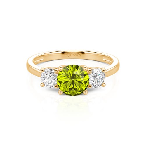 Jeulia Three Stone Round Cut Sterling Silver Ring