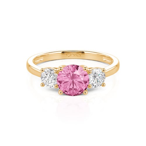 Jeulia Three Stone Round Cut Sterling Silver Ring